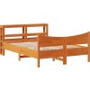 Rám postele s čelem 160 x 200 cm masivní borové dřevo [3306299] (Barva Voskově hnědá)