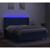 Box spring postel s matrací a LED 160x200 cm textil [3138247] (Barva Černá)