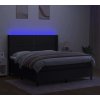 Box spring postel s matrací a LED 160x200 cm textil [3138247] (Barva Černá)