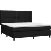 Box spring postel s matrací a LED 160x200 cm textil [3138247] (Barva Černá)
