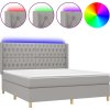 Box spring postel s matrací a LED 160x200 cm textil [3139126] (Barva Tmavě šedá)