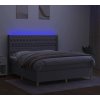 Box spring postel s matrací a LED 160x200 cm textil [3139126] (Barva Tmavě šedá)