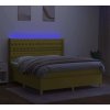 Box spring postel s matrací a LED 160x200 cm textil [3139126] (Barva Tmavě šedá)