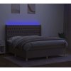 Box spring postel s matrací a LED 160x200 cm textil [3139126] (Barva Tmavě šedá)