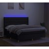Box spring postel s matrací a LED 160x200 cm textil [3139126] (Barva Tmavě šedá)