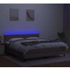 Box spring postel s matrací a LED 160x200 cm textil [3133087] (Barva Černá)