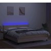 Box spring postel s matrací a LED 160x200 cm textil [3133087] (Barva Černá)