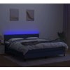 Box spring postel s matrací a LED 160x200 cm textil [3133087] (Barva Černá)