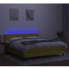 Box spring postel s matrací a LED 160x200 cm textil [3133087] (Barva Černá)