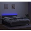 Box spring postel s matrací a LED 160x200 cm textil [3133087] (Barva Černá)