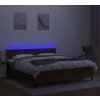Box spring postel s matrací a LED 160x200 cm textil [3133087] (Barva Černá)