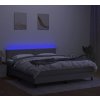 Box spring postel s matrací a LED 160x200 cm textil [3133087] (Barva Černá)
