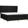 Box spring postel s matrací 160x200 cm textil [3128459] (Barva Modrá)