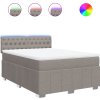 Box spring postel s matrací 160x200 cm textil [3289426] (Barva Světle šedá)