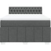 Box spring postel s matrací 160x200 cm textil [3289426] (Barva Světle šedá)
