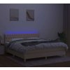 Box spring postel s matrací a LED 160x200 cm textil [3133966] (Barva Tmavě šedá)