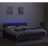 Box spring postel s matrací a LED 160x200 cm textil [3133966] (Barva Tmavě šedá)