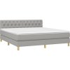 Box spring postel s matrací a LED 160x200 cm textil [3133966] (Barva Tmavě šedá)