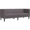2dílná sedací souprava Chesterfield umělá semišová kůže [3209274] (Barva Černá)