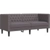 2dílná sedací souprava Chesterfield umělá semišová kůže [3209274] (Barva Černá)