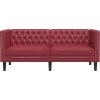 Pohovka Chesterfield 2místná umělá kůže [372663] (Barva vínová)