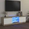 TV skříňka s LED osvětlením 120x30x36 cm [856347] (Barva Staré dřevo)
