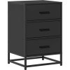 Noční stolek 40x34,5x60 cm kompozitní dřevo a kov [848719] (Barva Černá)
