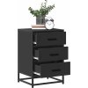 Noční stolek 40x34,5x60 cm kompozitní dřevo a kov [848719] (Barva Černá)