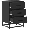 Noční stolek 40x34,5x60 cm kompozitní dřevo a kov [848719] (Barva Černá)