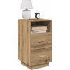 Noční stolek se 2 zásuvkami 36 x 36 x 68 cm [858586] (Barva Kouřový dub)