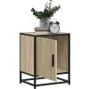 Noční stolek 40x31x50 cm kompozitní dřevo a kov [848713] (Barva Kouřový dub)