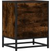 Noční stolek 40x31x50 cm kompozitní dřevo a kov [848713] (Barva Kouřový dub)