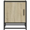 Noční stolek 40x31x50 cm kompozitní dřevo a kov [848713] (Barva Kouřový dub)