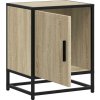 Noční stolek 40x31x50 cm kompozitní dřevo a kov [848713] (Barva Kouřový dub)