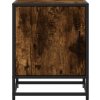 Noční stolek 40x31x50 cm kompozitní dřevo a kov [848713] (Barva Kouřový dub)