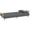 2místná rozkládací pohovka s polštáři a podnožkou samet [3216216] (Barva Tmavě šedá)