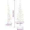 Úzký umělý poloviční vánoční stromek se stojanem 180 cm [344566] (Barva Bílá)