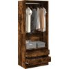 Šatní skříň 80 x 50 x 200 cm kompozitní dřevo [3307748] (Barva Černá)