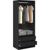 Šatní skříň 80 x 50 x 200 cm kompozitní dřevo [3307748] (Barva Černá)