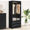 Šatní skříň 80 x 50 x 200 cm kompozitní dřevo [3307748] (Barva Černá)