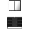 2dílný set koupelnového nábytku kompozitní dřevo [3300910] (Barva Černá)