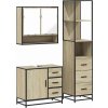 3dílný set koupelnového nábytku kompozitní dřevo [3301167] (Barva Kouřový dub)