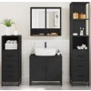 4dílný set koupelnového nábytku kompozitní dřevo [3301275] (Barva Černá)