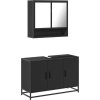 2dílný set koupelnového nábytku kompozitní dřevo [3300920] (Barva Černá)