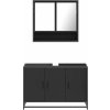 2dílný set koupelnového nábytku kompozitní dřevo [3300920] (Barva Černá)
