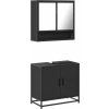 2dílný set koupelnového nábytku kompozitní dřevo [3300915] (Barva Černá)