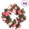 Vánoční květinové girlandy 6 ks 240 cm [359068] (Barva red pink)