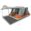 Kempingový stan tunel pro 5 osob nepromokavý [4009427] (Barva Šedá a oranžová)