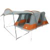 Kempingový stan tunel pro 5 osob nepromokavý [4009427] (Barva Šedá a oranžová)