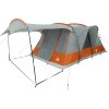 Kempingový stan tunel pro 5 osob nepromokavý [4009427] (Barva Šedá a oranžová)